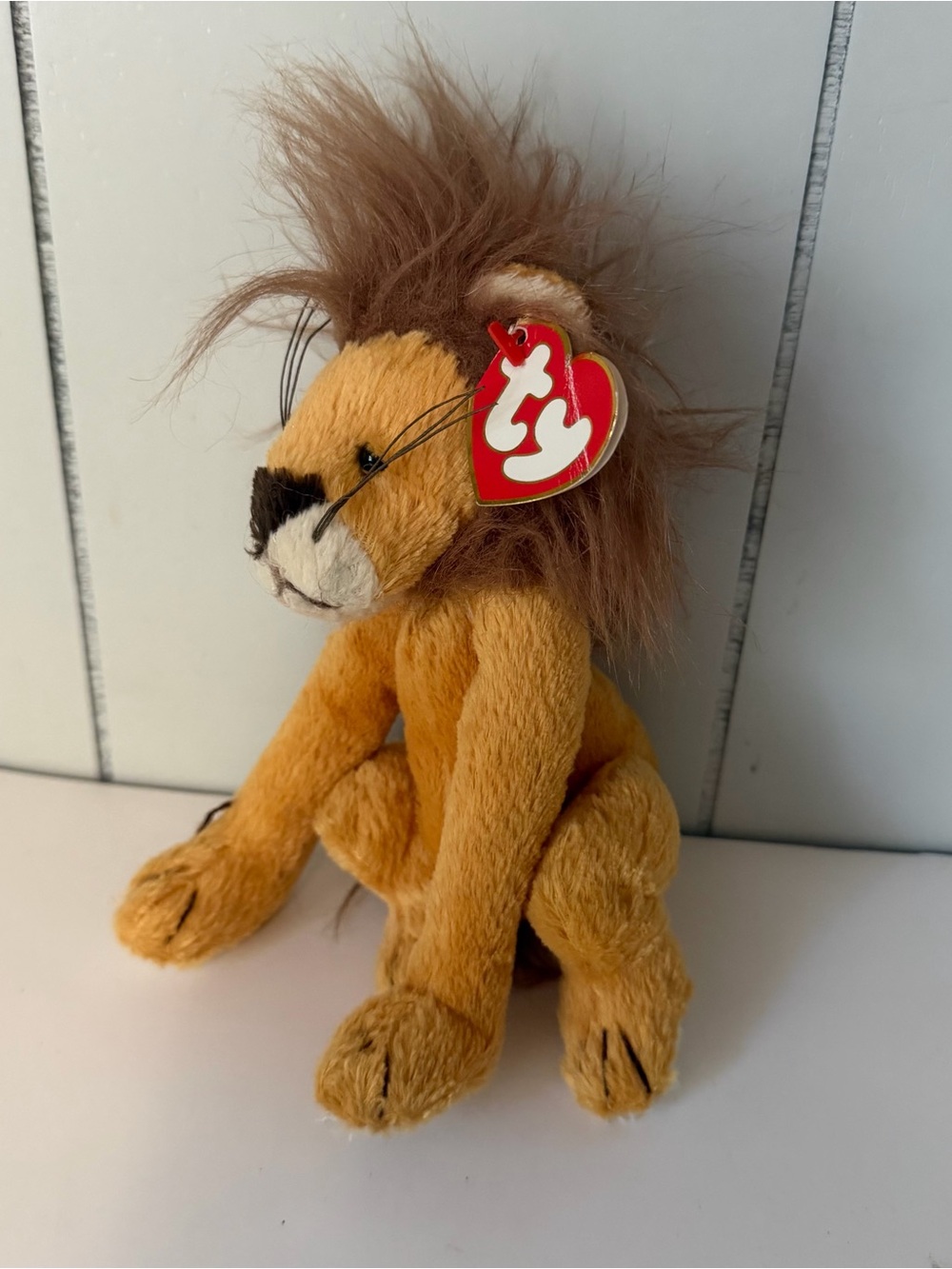 TY Beanie Baby Kingston Lion Kids Plush Stuffed Animal Toy Brown King of Hearts